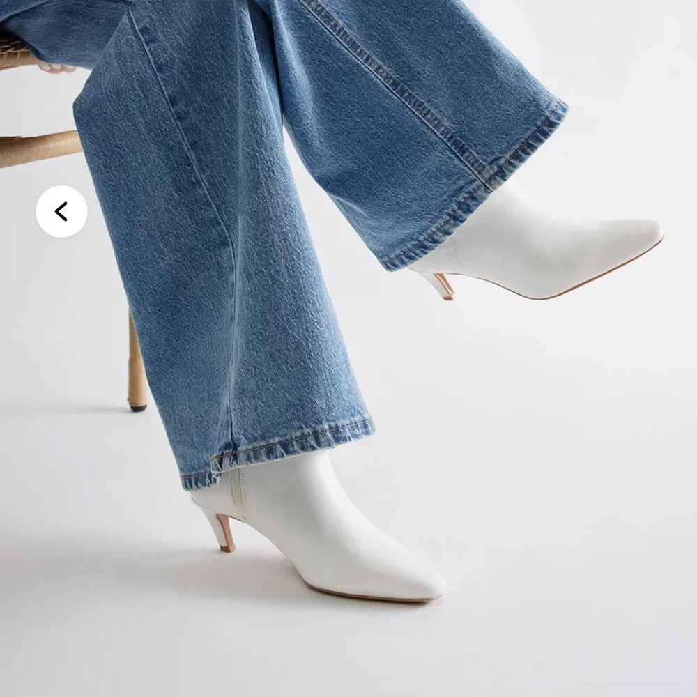Fashion Nova Chic White Heeled Boots - Picture 3 of 4